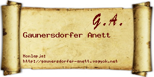 Gaunersdorfer Anett névjegykártya
